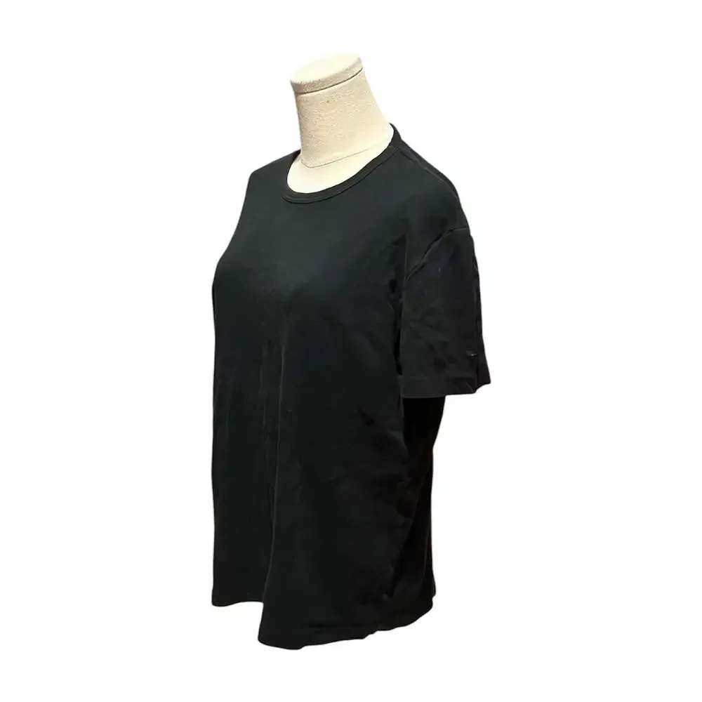 4YOU Black Crew-Neck Short-Sleeve T-Shirt 100% Cotton Size Large